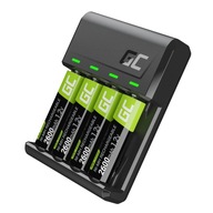 ŁADOWARKA BATERII AAA AA + 4x AKUMULATORKI AA 2600mAh GREEN CELL PALUSZKI