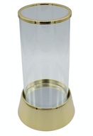 Elegancki świecznik szklany złota podstawa 25cm