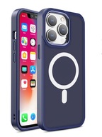Magnetické puzdro s MagSafe pre iPhone 15 Plus otvory pod vodítko tmavomodré
