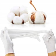 20 párov Bavlnené rukavice biele ošetrujúce