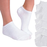 6 PÁROV ponožky bavlnené ČLENKOVÉ PONOŽKY MLÁDEŽE hladké BAVLNA biele 39-42