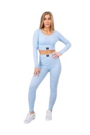 KOMPLET SPORTOWY DAMSKI BLUZKA/TOP I LEGGINSY nieb