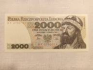 Stary banknot 2000 zł 1982 stan bankowy
