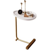 XYQXYQ elegantný bočný stolík biela/zlatá 59,9x28 cm