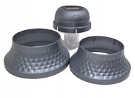 SOLÁRNY set na sviečky - Solárna čiapočka + 2 podstavce | Strieborná