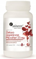 Organické železo MicroFerr 25 mg Aliness 100 tbl pre prácu svalového srdca