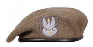 Beret armády územnej obrany WOT lisovaný vlnený s orlom hnedý 54