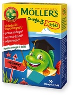MOLLERS Omega-3 Ryby malinové želé 36ks