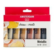 Akrylové farby Amsterdam 6x20ml METALLICTalens