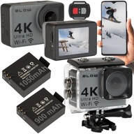 KAMERA SPORTOWA GO Pro4U 4K WIFI USB MIKROFON WODOODPORNA 2X AKUMULATOR