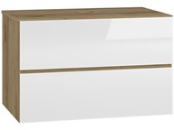 Kúpeľňová skrinka pod umývadlo Baleta S80 - craft zlatý / biely lesk