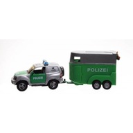 Samochód Pojazd autko dla dzieci Van Policja Policyjny z przyczepą dla koni