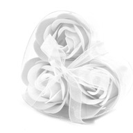 Zestaw 3 mydlanych białych róż Dzień Kobiet Mamy WALENTYNKI