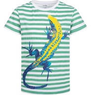 T-shirt chłopięcy Koszulka dziecięca Bawełna 140 w Paski Jaszczurka Endo
