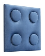 Čalúnený panel Nástenná opierka hlavy imitácia kociek modrá 25x25 cm