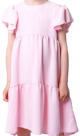 Ružové šaty pre dievčatko lichobežníkové veľ. 140