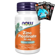 NOW FOODS ZINC PICOLINATE PIKOLINÁT ZINOK 50mg 60 VEGE kaps ODOLNOSŤ