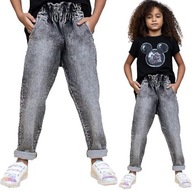 KIZ SPODNIE BOYFRIEND MIĘKKI JEANS GRAFIT r 146