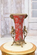 Červený porcelán - Váza Secesia - Amory Anjeli - Francúzsko Signál.