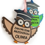 Medal Na Zakończenie Roku Szkolnego Przedszkola SOWA XL prezent Dziecko 3D