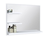 Biele kúpeľňové zrkadlo s policami LUX L