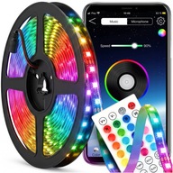 LED SZALAG RGB 5M LED 5050 DÍSZLÉC 230V 12V SZÍNES TÁVIRÁNYÍTÓ + APPLIKÁCIÓ