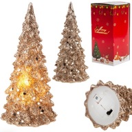 Umelý vianočný stromček Zlatá trblietavá svietiaca vianočná LED lampa dekorácia