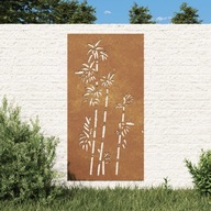 Záhradná dekorácia na stenu 105x55 cm korténová oceľ bambus