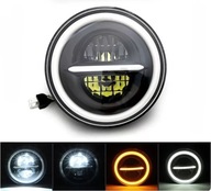 Lampa przednia 7" Full LED Q 1szt Harley Davidson, Jeep, Willys, Land Rover