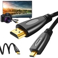 MOCNY ELASTYCZNY PRZEWÓD KABEL MICRO HDMI - HDMI 1,4b FULL HD