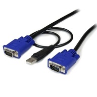 KABEL USB VGA KVM 4,5 M – 2 W 1