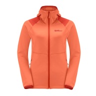 Bluza trekkingowa damska Jack Wolfskin Kolbenberg Hooded FZ pomarańczowa XL