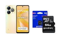 Smartfón Infinix SMART 8 3 GB / 64 GB 4G (LTE) zlatý + Pamäťová karta SDXC Goodram 5908267930151 64 GB