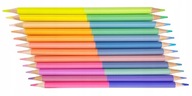 Kredki ołówkowe dwustronne, pastelowe, 24 kolory
