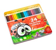 Kredki ołówkowe 24 kolory w puszce premium quality