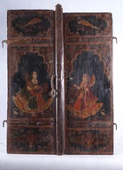 Okiennice malowane drewno Indie XIX wiek 65x48cm