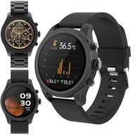 Smartwatch zegarek męski AMOLED na bransolecie czarny elegancki smartband