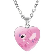 Náhrdelník so srdiečkom Stich Lilo & Stitch Ružové srdiečko