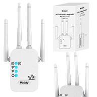Wzmacniacz Sygnału WiFi Sieci Repeater 2.4GHz Duży Zasięg 300Mb/s 4 Anteny