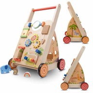 Tlačné odrážadlo pre dieťa drevené interaktívne chodítko GIGANT XXL 55 cm