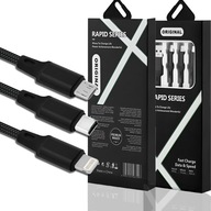 SÚČASNÁ NABITIE KÁBEL 3v1 USB - USB typ C / microUSB / Lightning | 1m