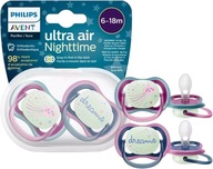 AVENT Smoczek uspokajający Philips SCF376/14 ultra air Nighttime 6-18m 2 x