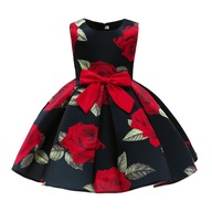 elegancka sukienka komunijna w kolorze kokardki róż 7F5