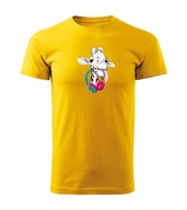 Koszulka T-shirt dziecięca K267 ŻYRAFA MUSIC żółta rozm 110