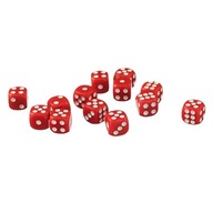 50x Acrylic Six Sided D6 Dice Spotted For DND TRPG Party Role Play Game Red