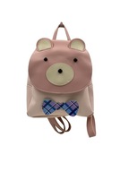 Ružový detský batoh z ekokože s medvedíkom