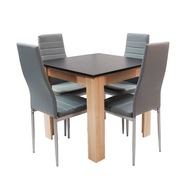 Zestaw stół Modern 80 BS 4 szare krzesła Nicea tapicerowane