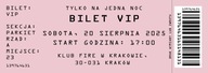 Zaproszenia na urodziny 18 20 30 40 50 60 bilet vip personalizowany 24 szt