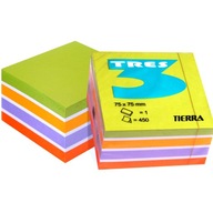 Karteczki samoprzylepne bloczek 75x75 mm kostka klejona kolorowe 450 kartek