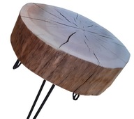Konferenčný stolík LOFT dubová plátok dreva na kovových nohách